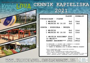 Read more about the article Cennik Kąpieliska 2021