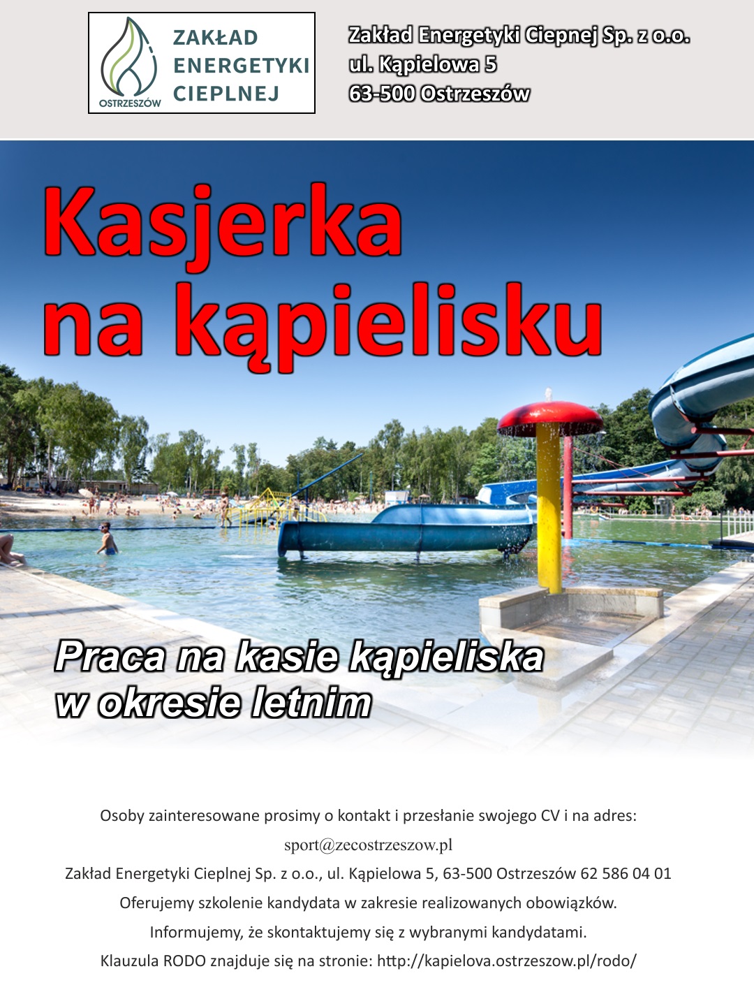 Read more about the article Praca – Kasa kąpieliska