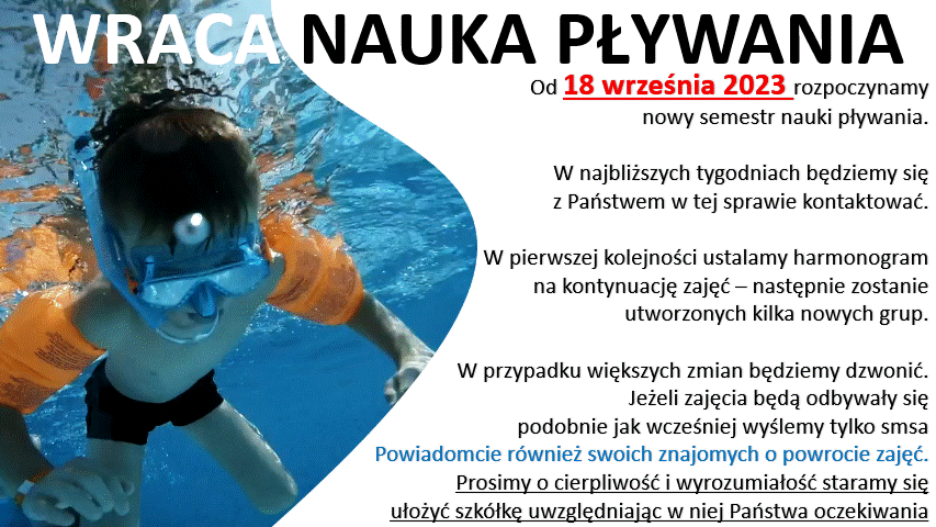 Read more about the article Jesienny semestr nauki pływania 2023